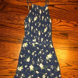 blue floral romper from hollister